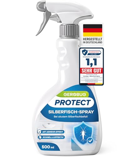 Gerobug Anti Silberfische Spray  - Effektives Mittel gegen Silberfische - Bis zu 3 Monate Langzeitwirkung