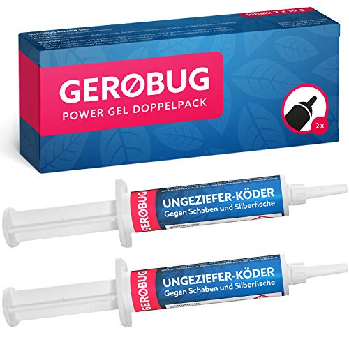 Gerobug® Ungeziefer-Köder Gel, geeignet für Schlafzimmer, 2 x 10 g zum Silberfische bekämpfen